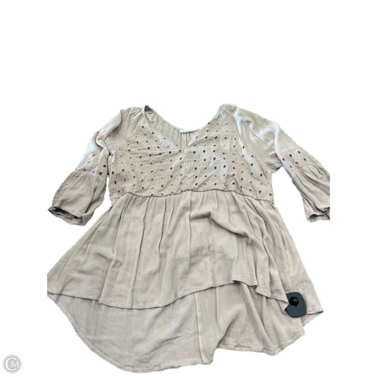 Top 3/4 Sleeve By Hem & Thread In Beige, Size: L