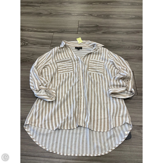 Top Long Sleeve By Fortune & Ivy In Striped Pattern, Size: Xl