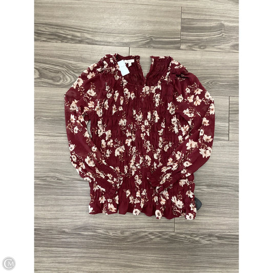 Top Long Sleeve By Maurices In Floral Print, Size: L