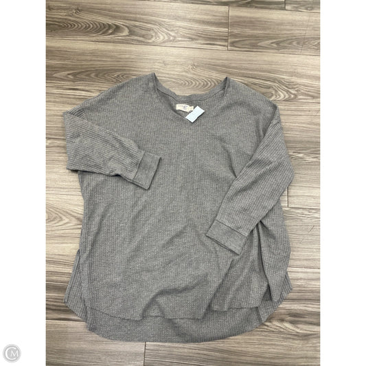 Top Long Sleeve By Terra & Sky In Grey, Size: 2x