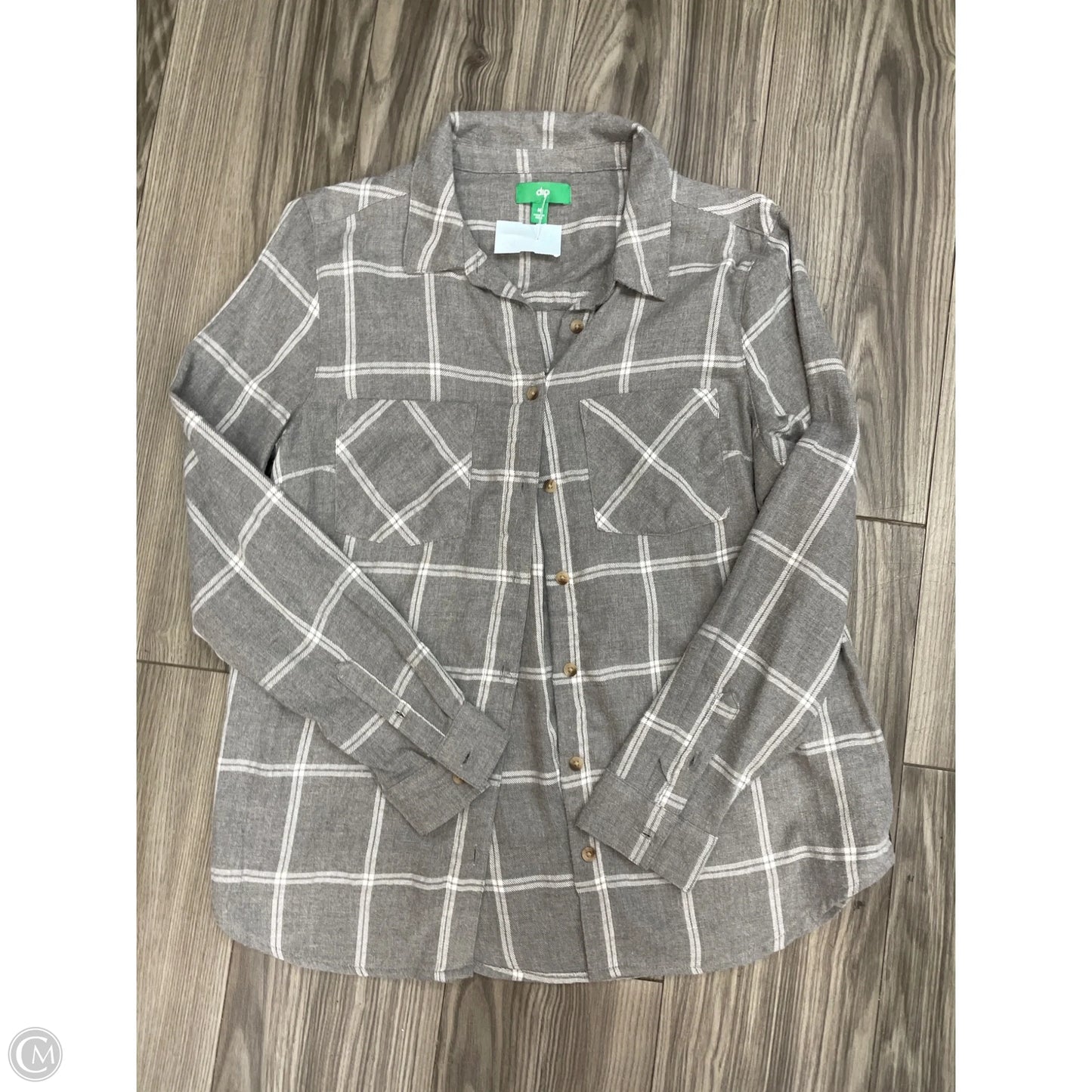 Top Long Sleeve By Dip In Grey, Size: M