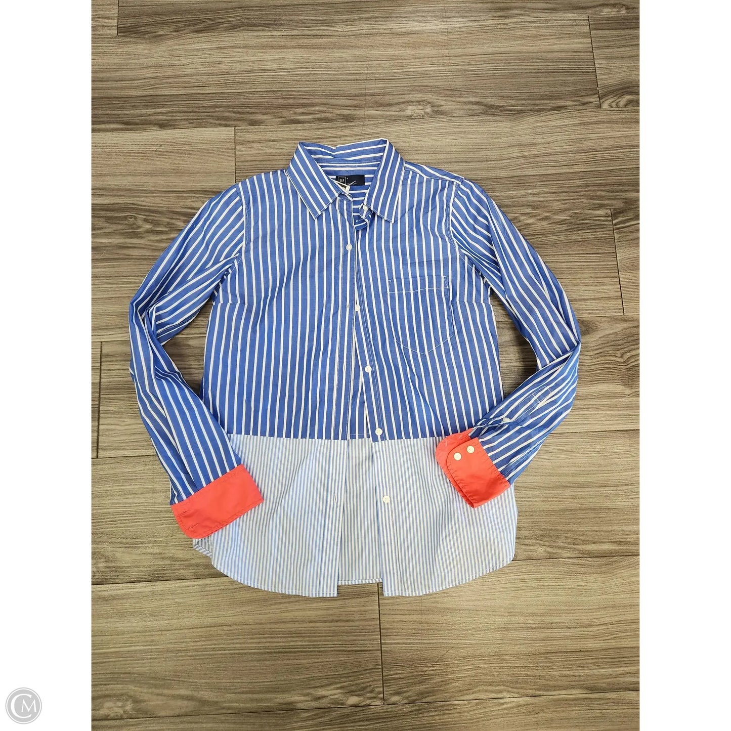 Top Long Sleeve By Gap In Striped Pattern, Size: S