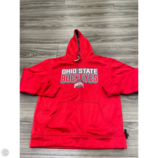 Athletic Sweatshirt Hoodie By Hanes In Red, Size: L