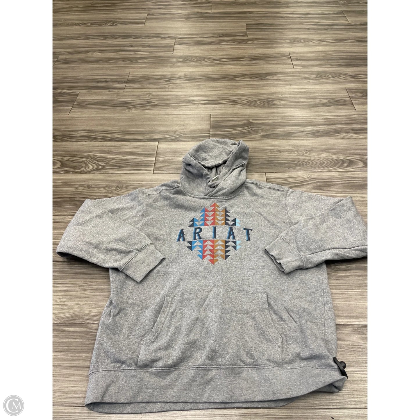 Sweatshirt Hoodie By Ariat In Grey, Size: Xl