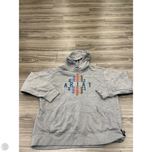 Sweatshirt Hoodie By Ariat In Grey, Size: Xl