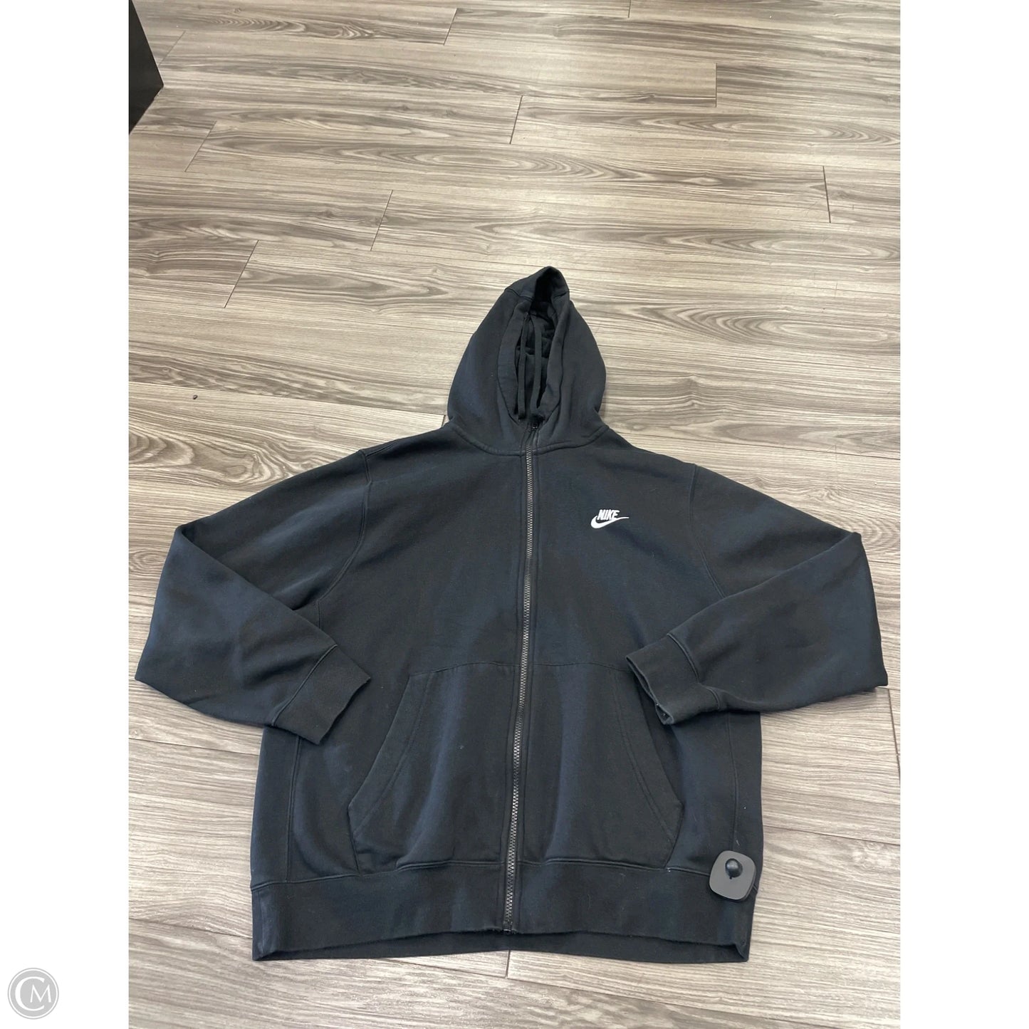 Athletic Sweatshirt Hoodie By Nike In Black, Size: L