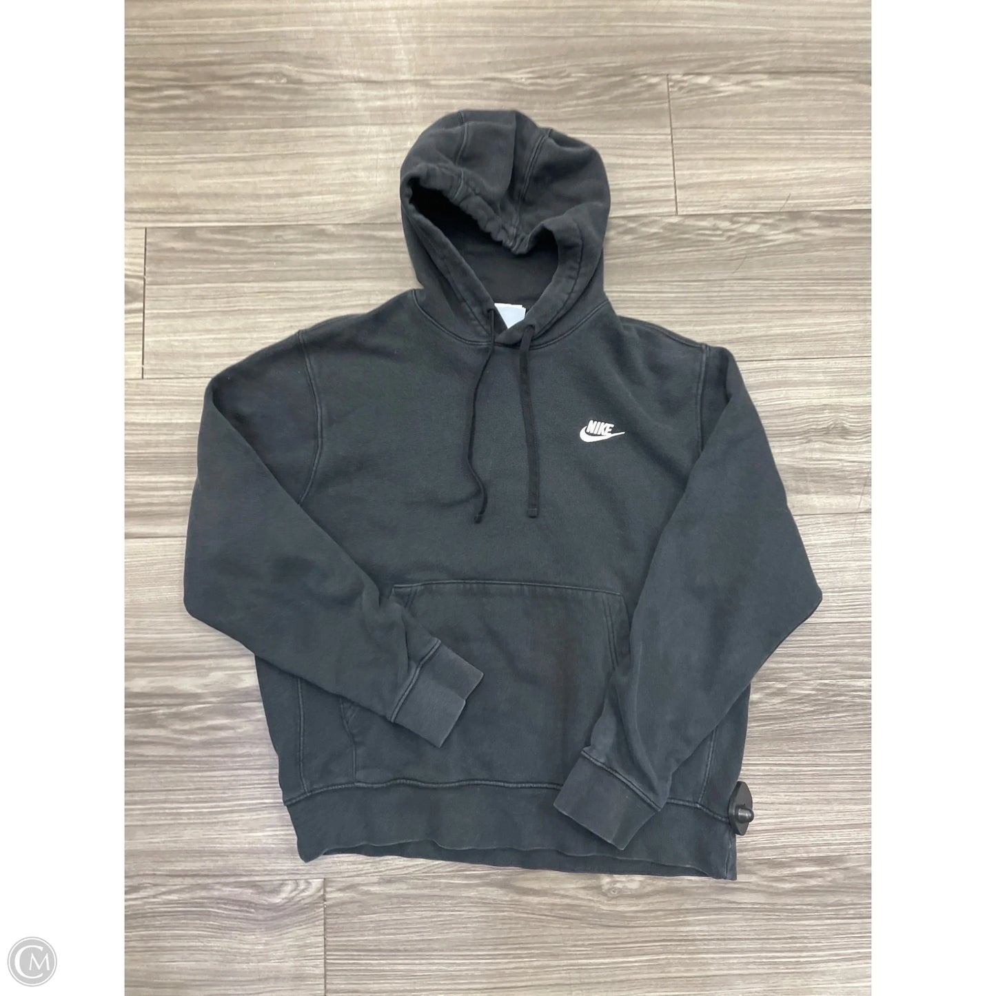 Athletic Sweatshirt Hoodie By Nike In Black, Size: M