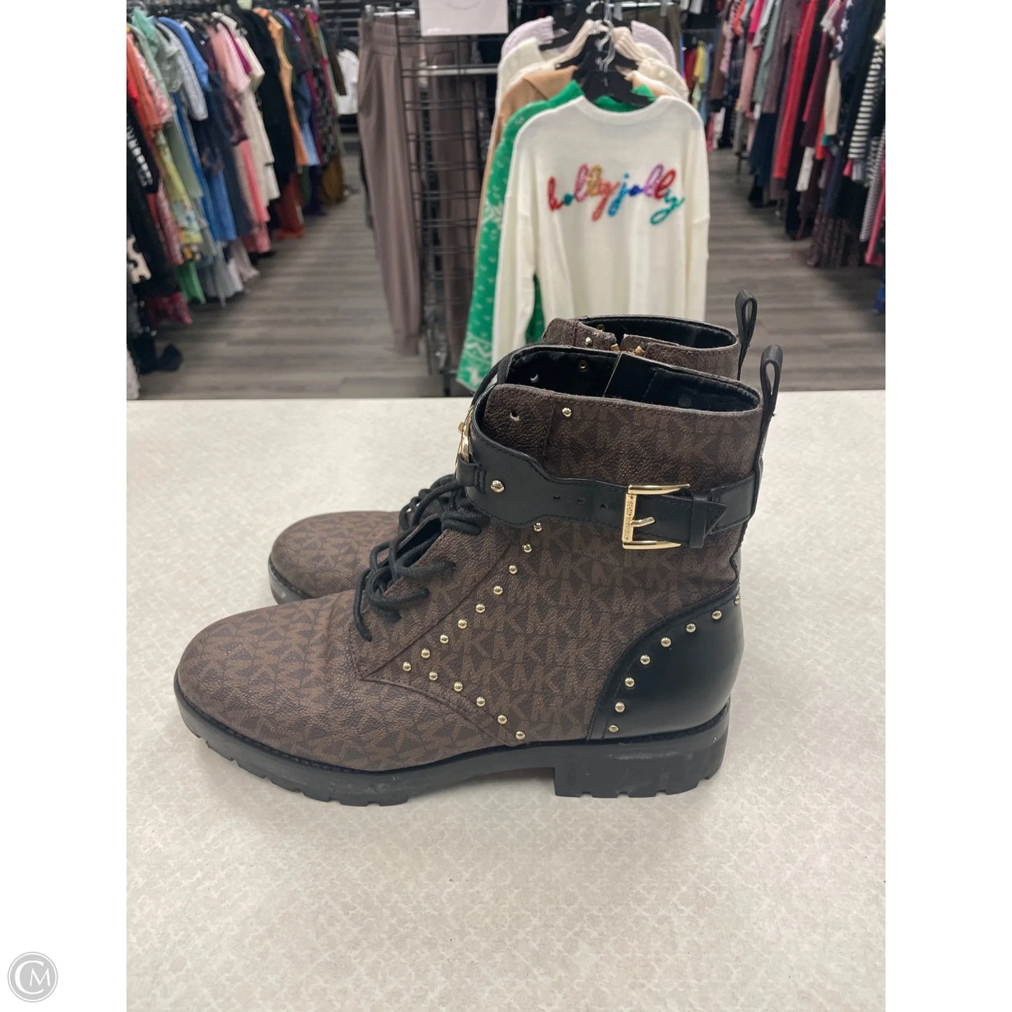 Boots Designer By Michael Kors In Brown, Size: 9.5