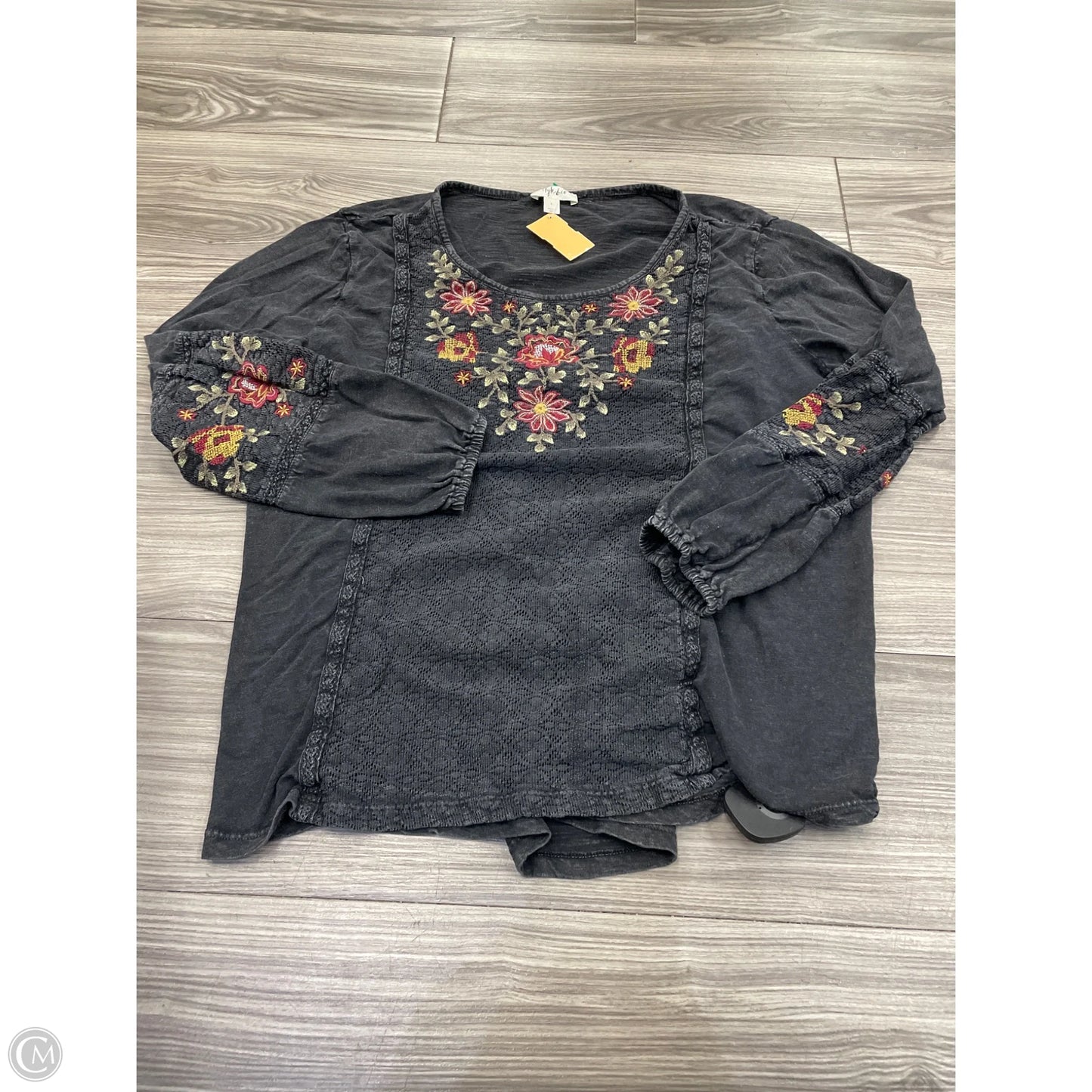 Top Long Sleeve By Style And Co Collection Women In Black, Size: L