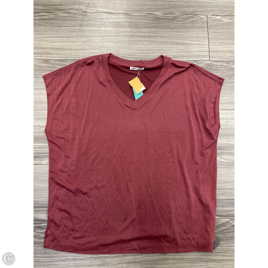 Top Short Sleeve By Edgely In Maroon, Size: L