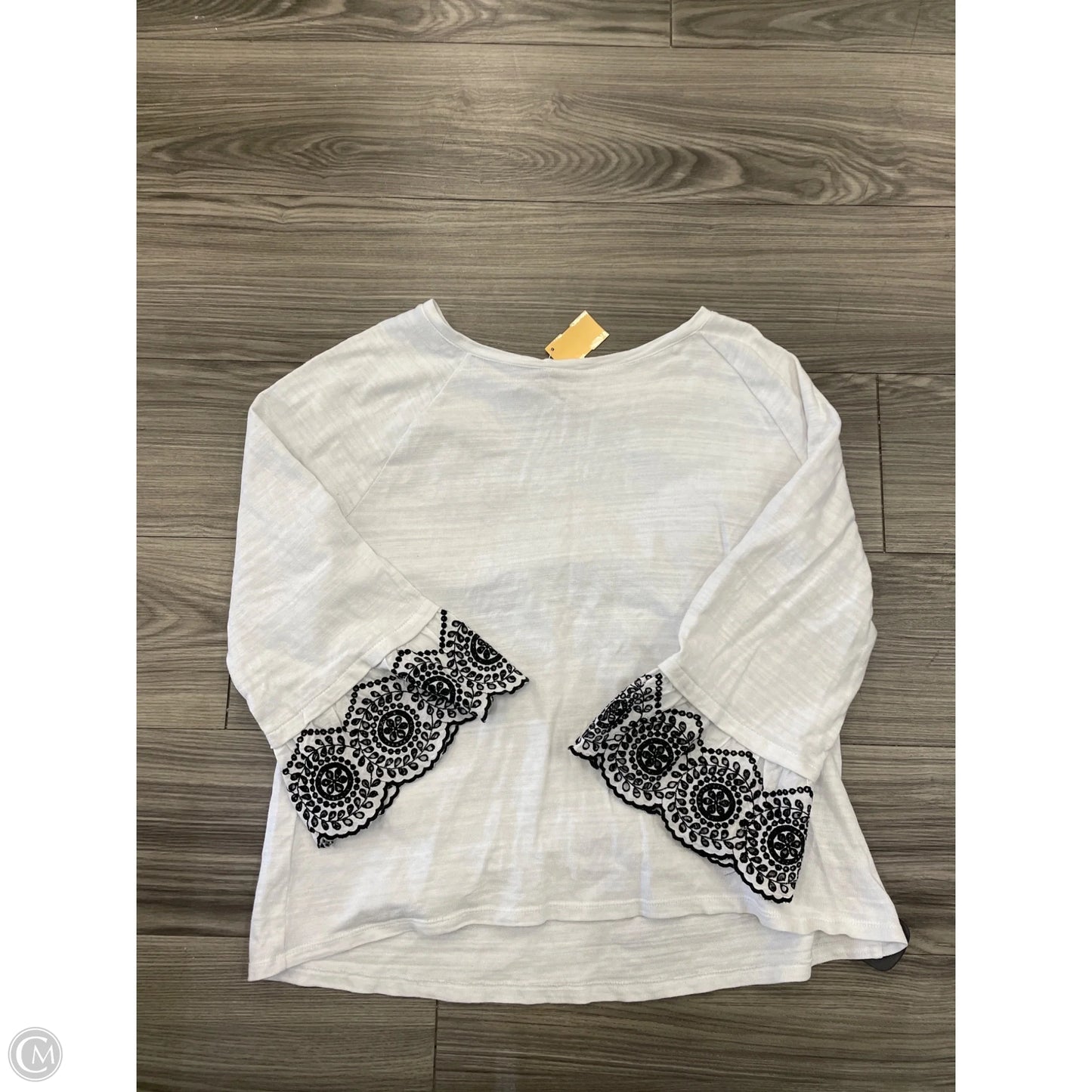 Top Long Sleeve By Loft In White, Size: L
