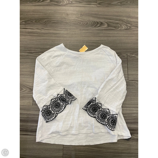 Top Long Sleeve By Loft In White, Size: L