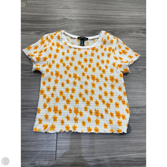 Top Short Sleeve By Forever 21 In Floral Print, Size: L