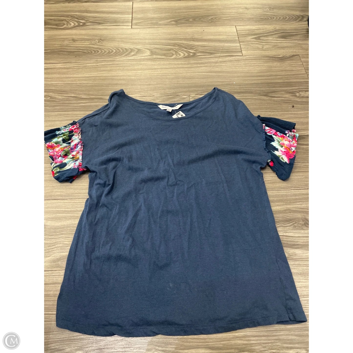 Top Short Sleeve By Rebecca Malone In Blue, Size: L