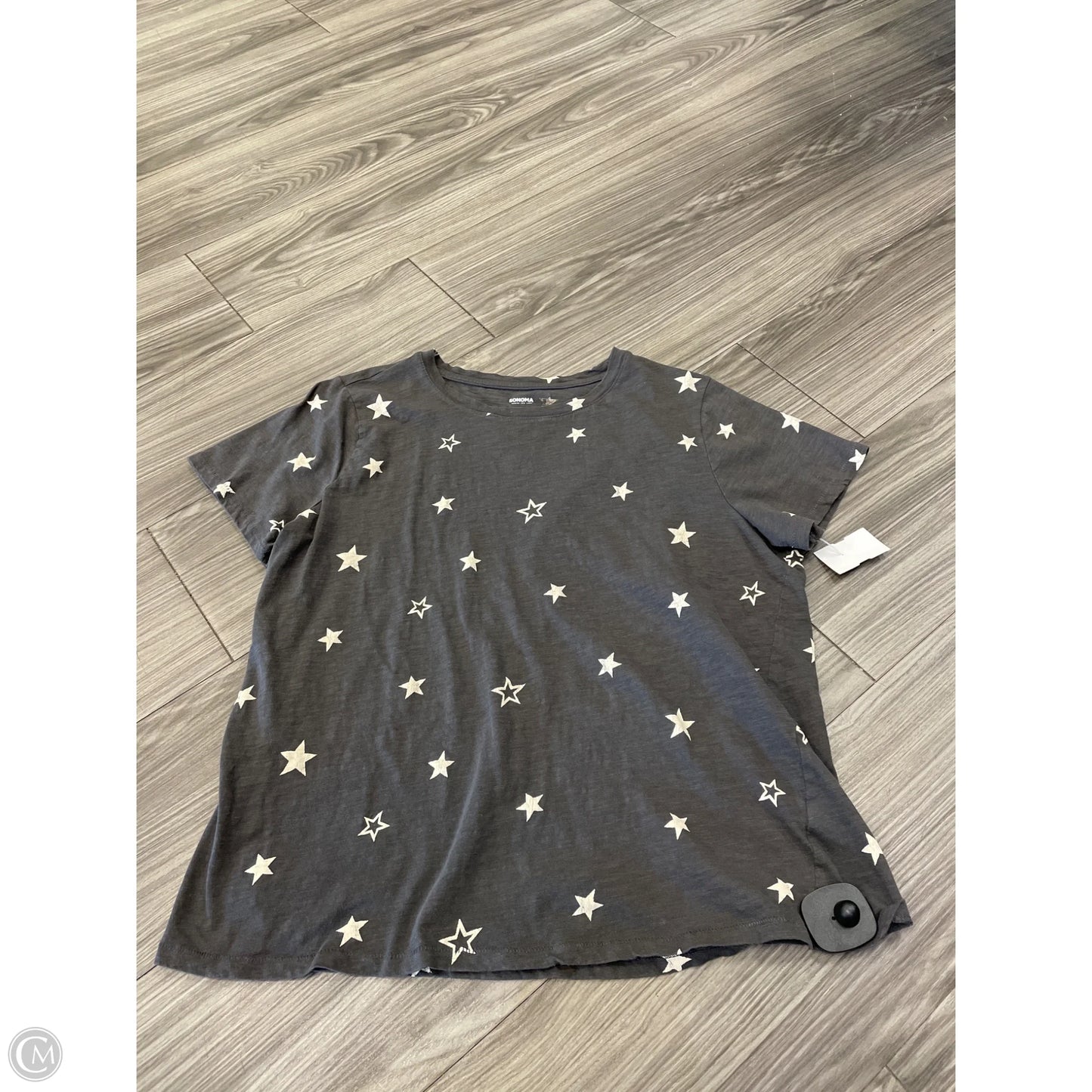 Top Short Sleeve By Sonoma In Grey, Size: L