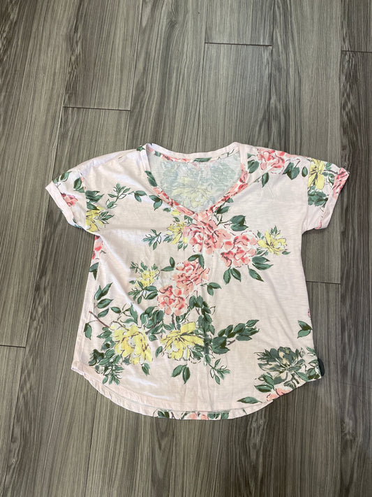 Top Short Sleeve By Maurices In Floral Print, Size: L