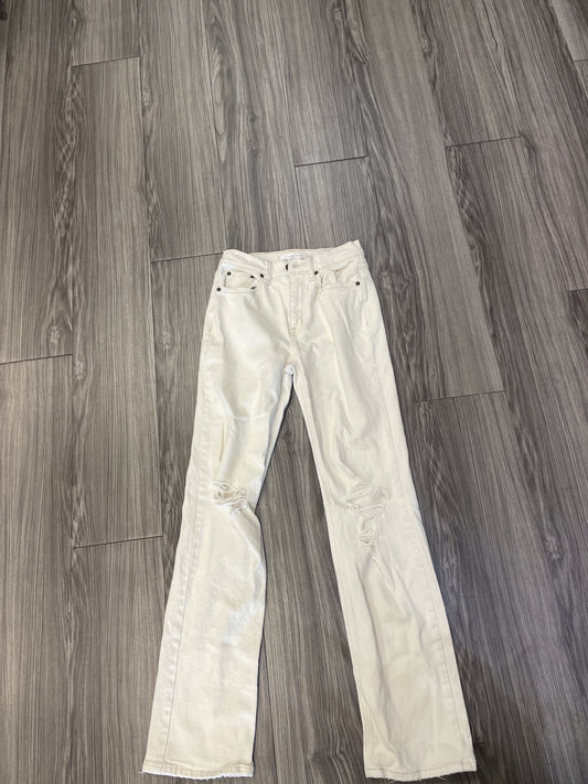 Jeans Straight By Clothes Mentor In Cream, Size: 0