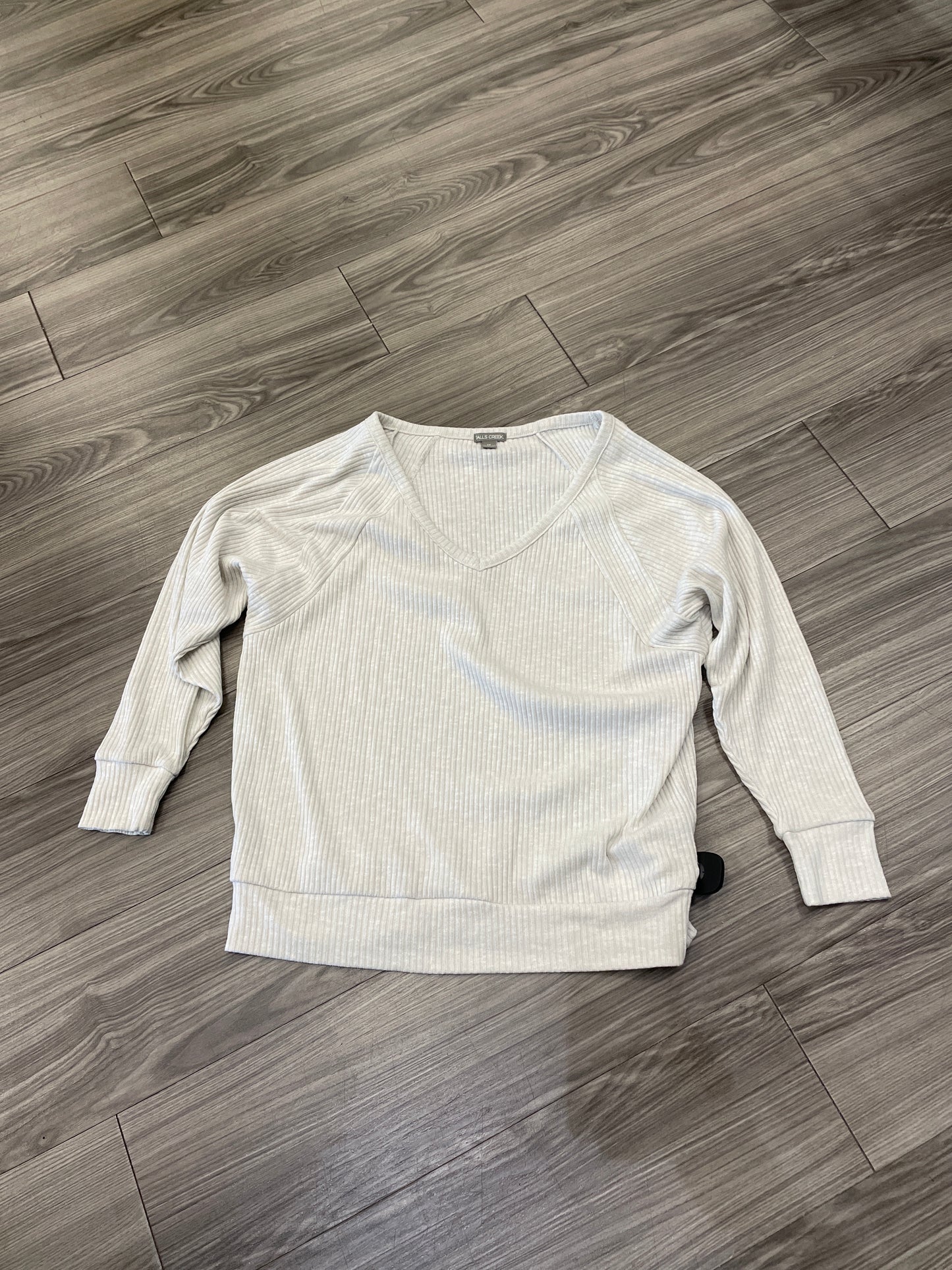 Top Long Sleeve By Falls Creek In Cream, Size: 1x