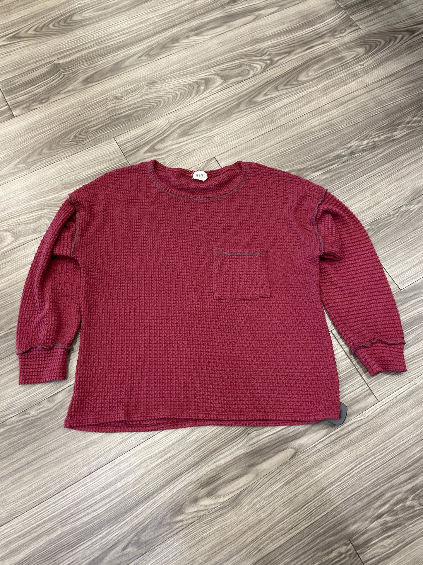 Top Long Sleeve By Bibi In Red, Size: Xl