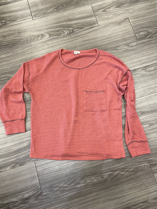 Top Long Sleeve By Bibi In Orange, Size: Xl