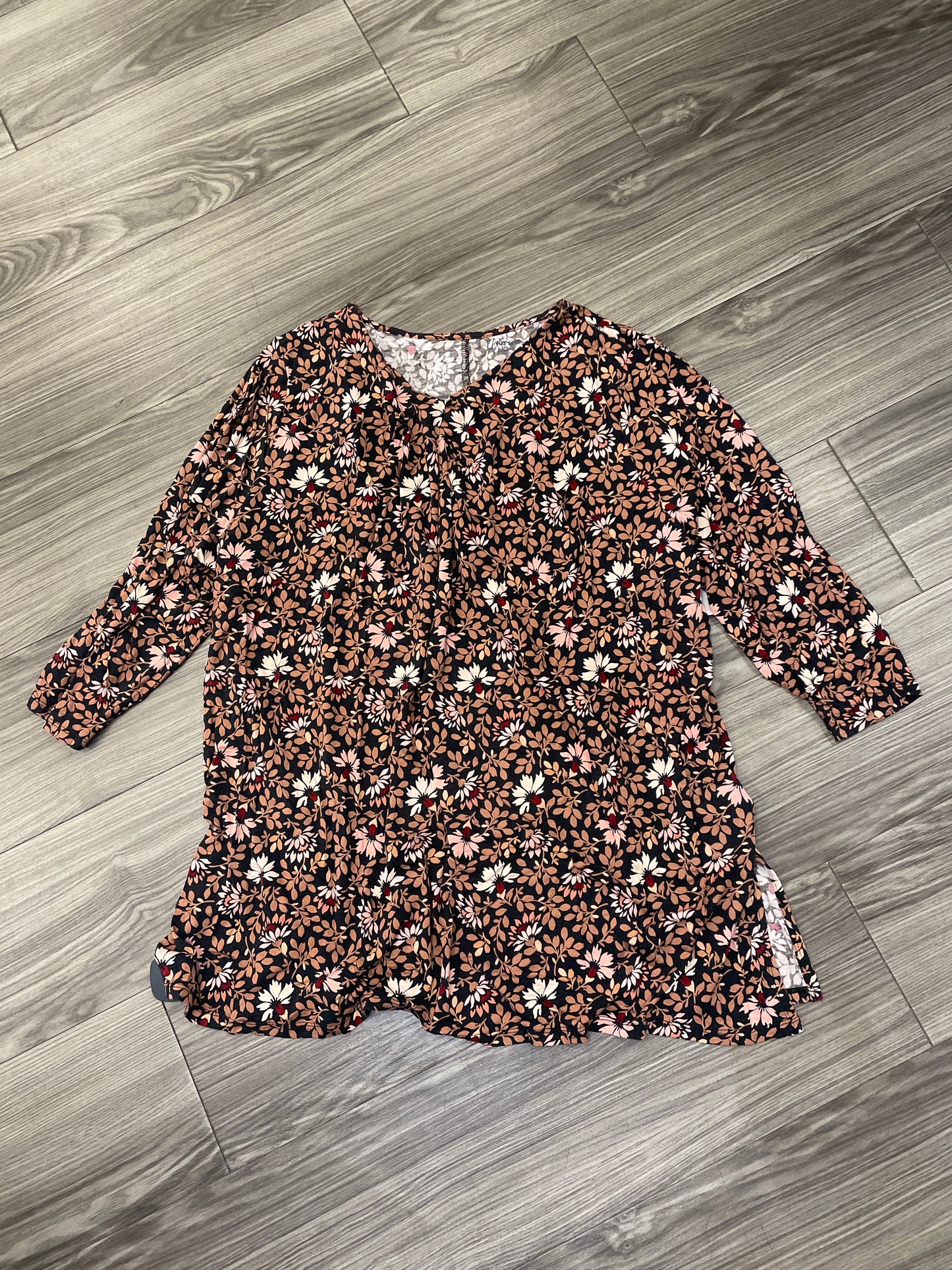 Top Long Sleeve By Lands End In Floral Print, Size: 2x