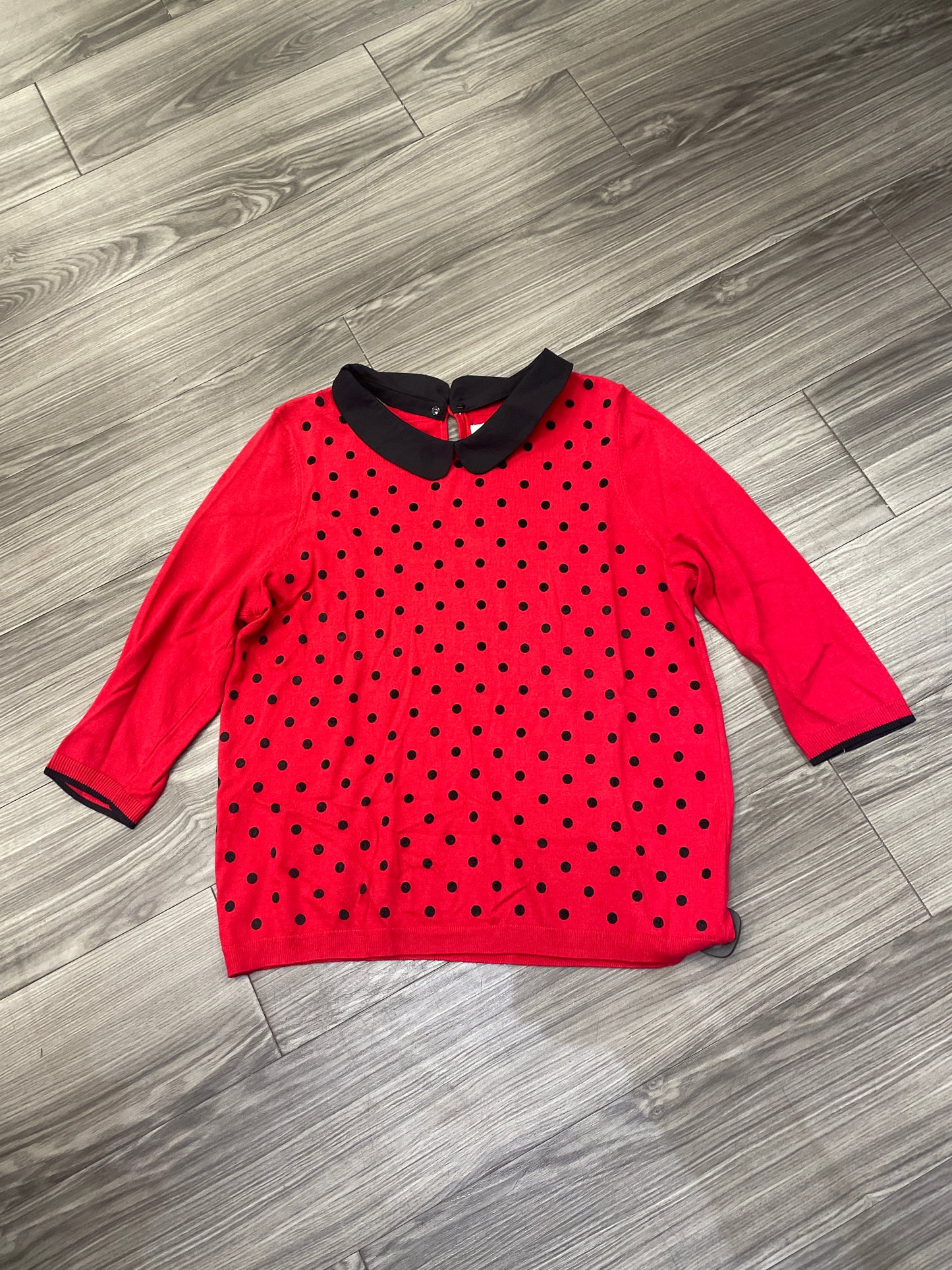 Sweater By Elle In Polkadot Pattern, Size: Xl