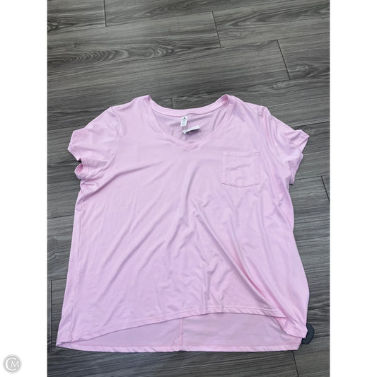 Top Short Sleeve By Yogalicious In Pink, Size: 2x