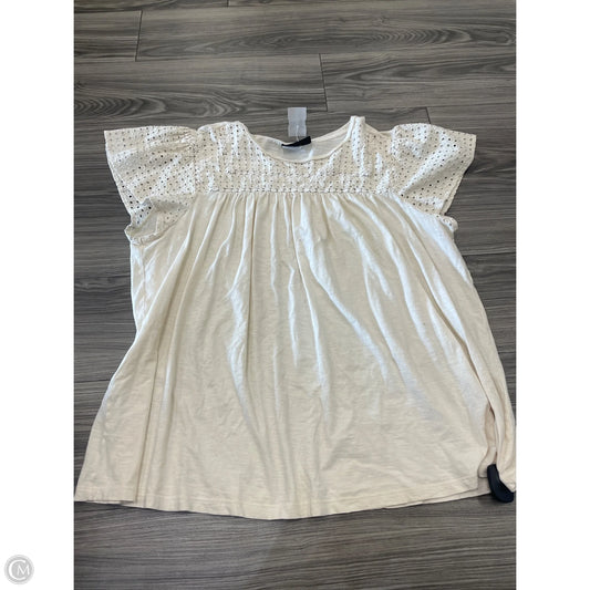 Top Short Sleeve By Lane Bryant In Cream, Size: 2x