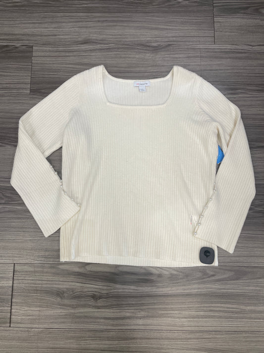 Sweater By Liz Claiborne In White, Size: L