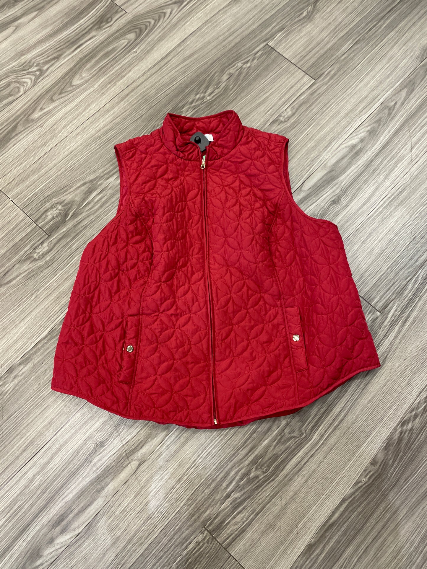 Vest Puffer & Quilted By Croft And Barrow In Red, Size: 3x