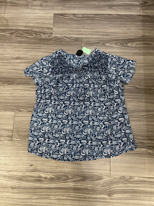 Top Short Sleeve By Westport In Navy, Size: 1x