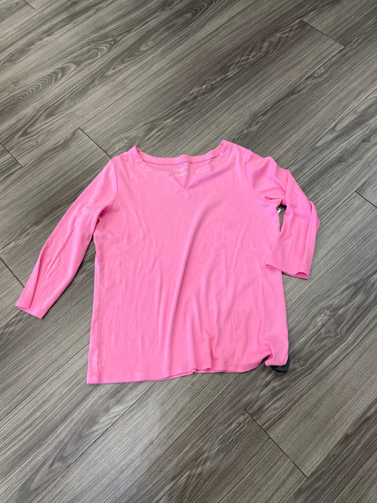 Top Long Sleeve By Talbots In Pink, Size: Xl