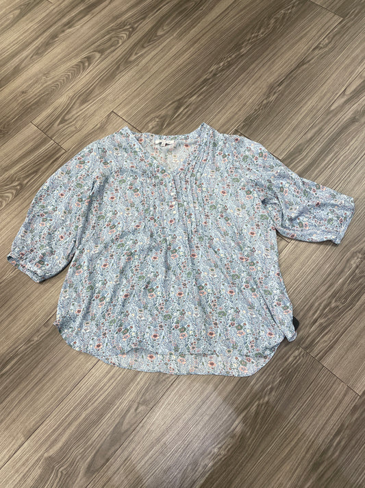 Top Long Sleeve By Rose And Olive In Floral Print, Size: 1x