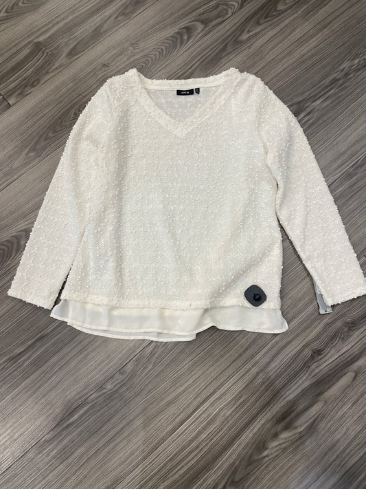 Sweater By Apt 9 In Cream, Size: Petite   Xl