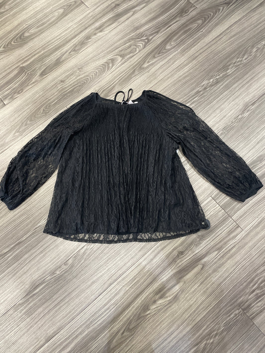 Top Long Sleeve By Lc Lauren Conrad In Black, Size: Xl