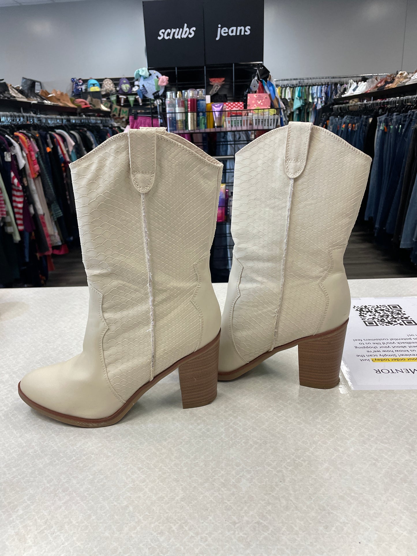 Boots Western By Mia In Cream, Size: 7