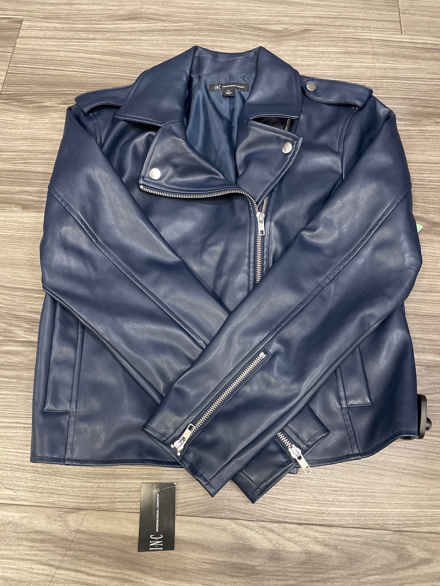 Jacket Leather By Inc In Blue, Size: M