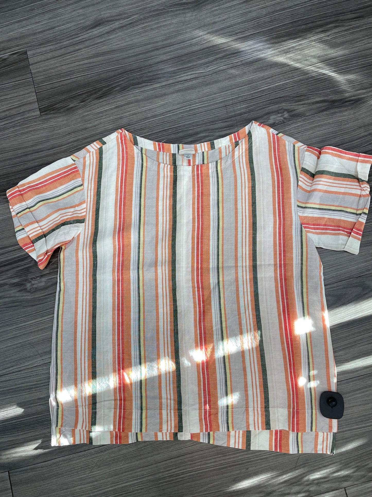 Top Short Sleeve By A New Day In Striped Pattern, Size: M