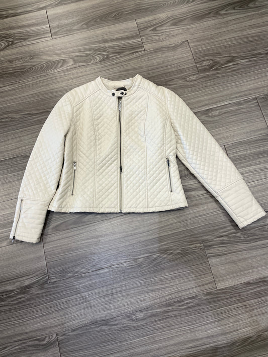 Jacket Leather By New York And Co In Cream, Size: Xl