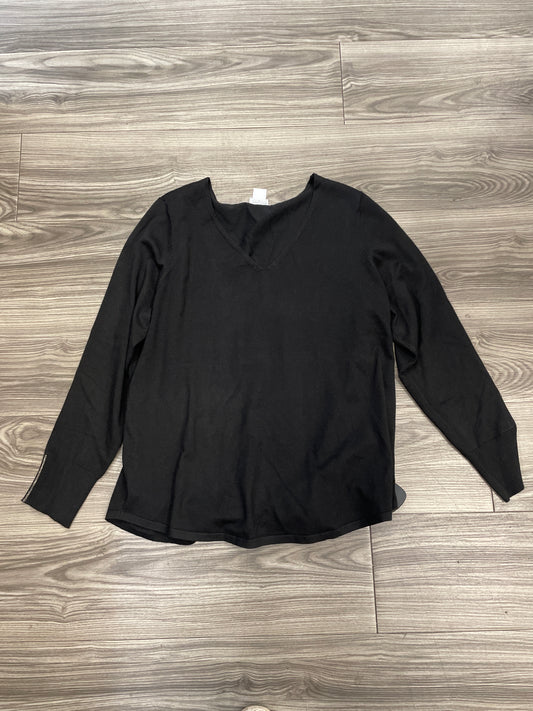 Top Long Sleeve By Chicos In Black, Size: L