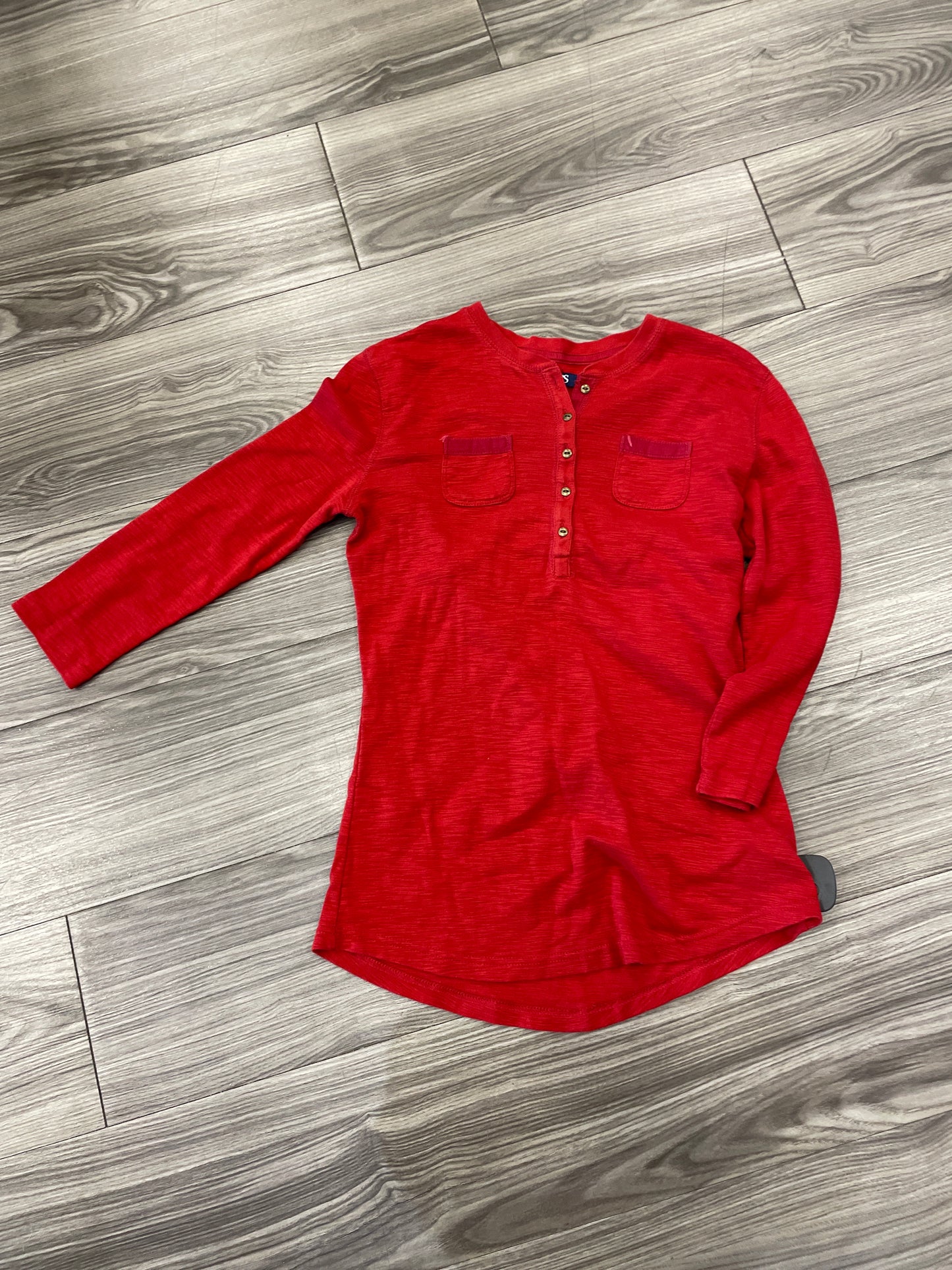 Top Long Sleeve By Chaps In Red, Size: Xs