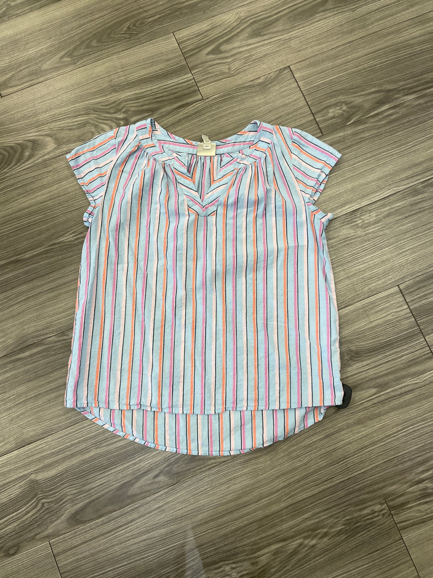 Top Short Sleeve By St Johns Bay In Striped Pattern, Size: M