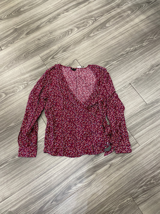 Top Long Sleeve By Talbots In Red, Size: Petite L