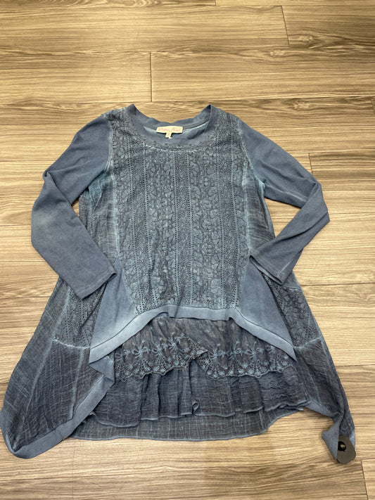 Top Long Sleeve By Pretty Angel In Blue, Size: S