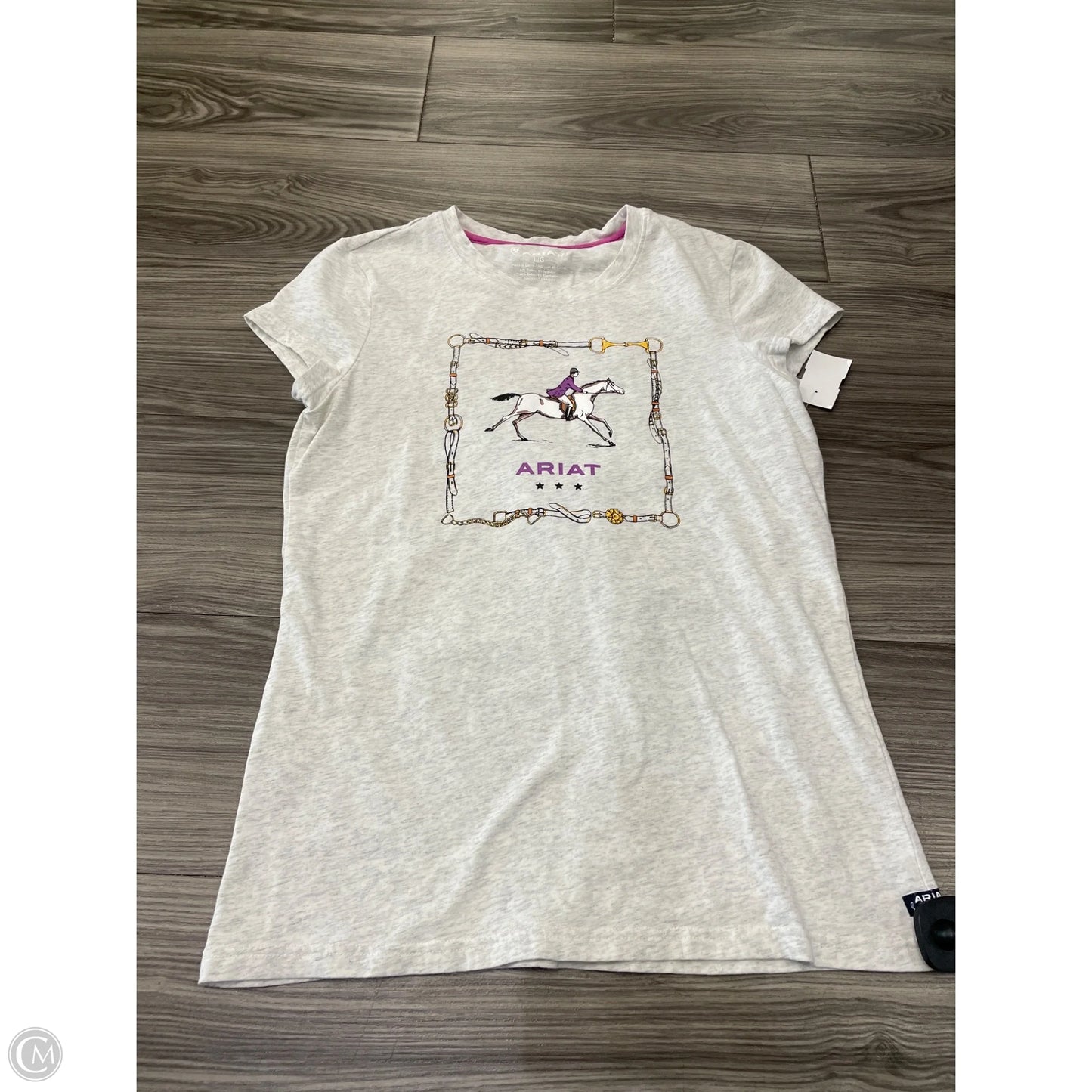 Top Short Sleeve By Ariat In White, Size: L