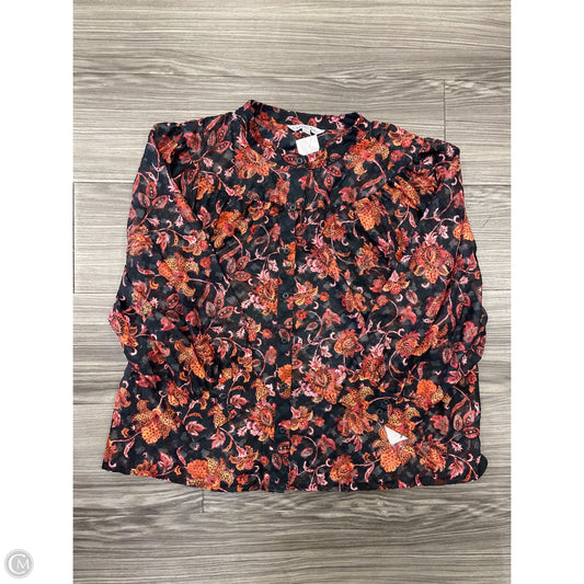 Top Long Sleeve By Ophelia Roe In Floral Print, Size: Xl