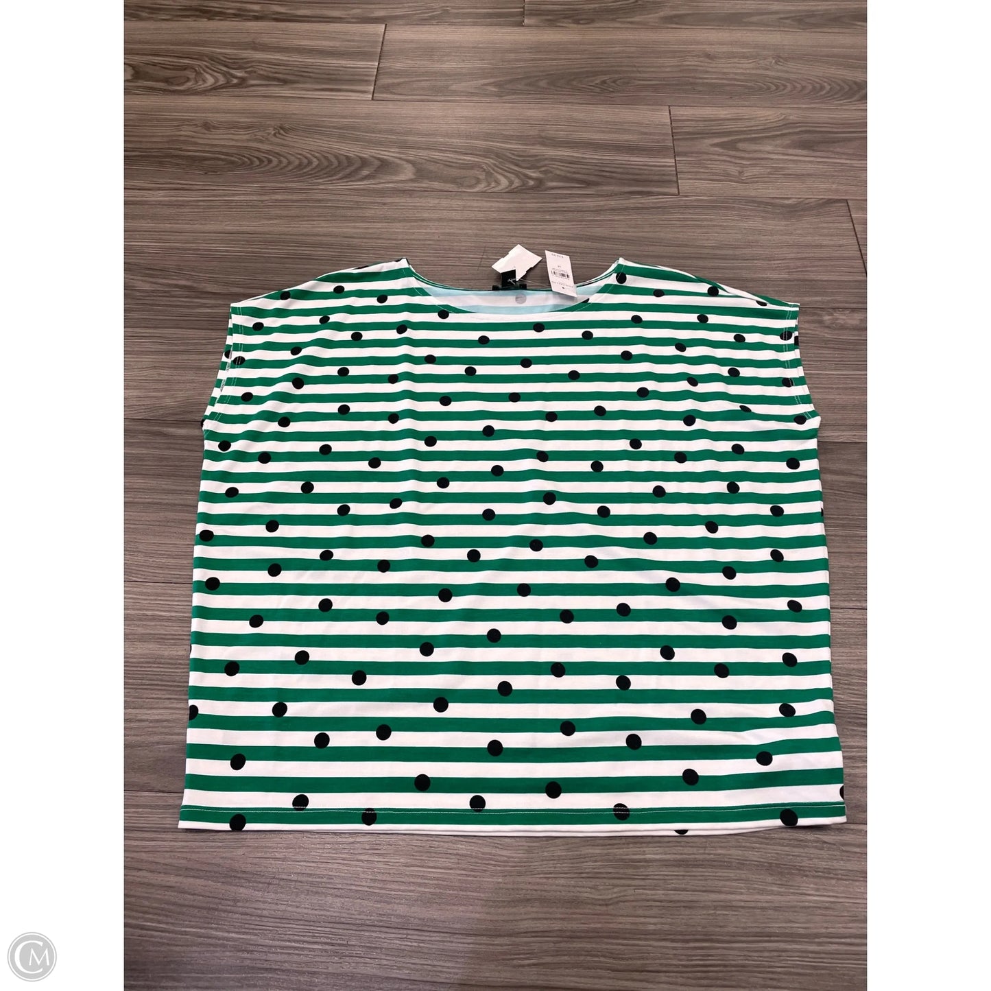 Top Short Sleeve By Ann Taylor In Black & Green, Size: M