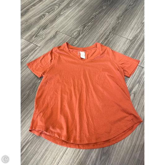 Top Short Sleeve By Terra & Sky In Orange, Size: L