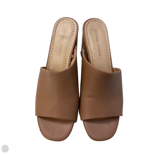 Sandals Heels Block By Adrienne Vittadini In Brown, Size: 10