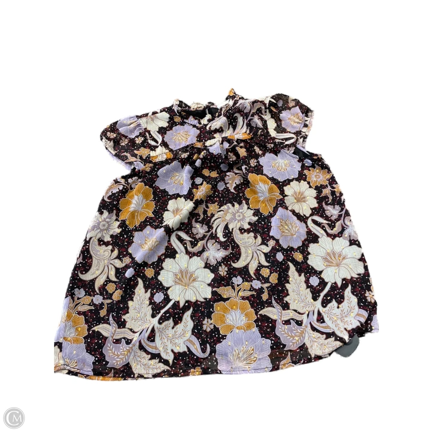 Top Short Sleeve By Christian Siriano In Floral Print, Size: L